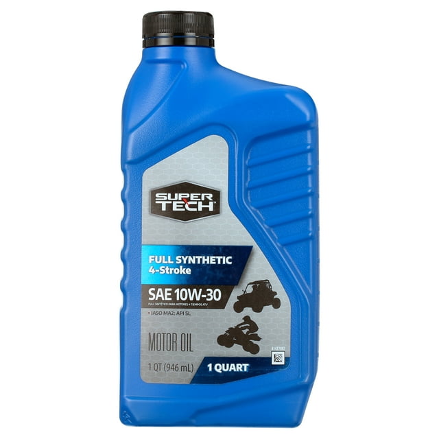 Super Tech Full Synthetic SAE 10W30 4Stroke ATV Motor Oil, 1 Quart
