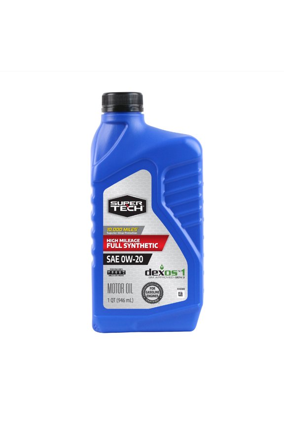 High Mileage Full Synthetic SAE 0W-20 Motor Oil, 1 Quart