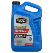 Super Tech High Mileage Full Synthetic SAE 10W-30 Motor Oil, 5 Quarts