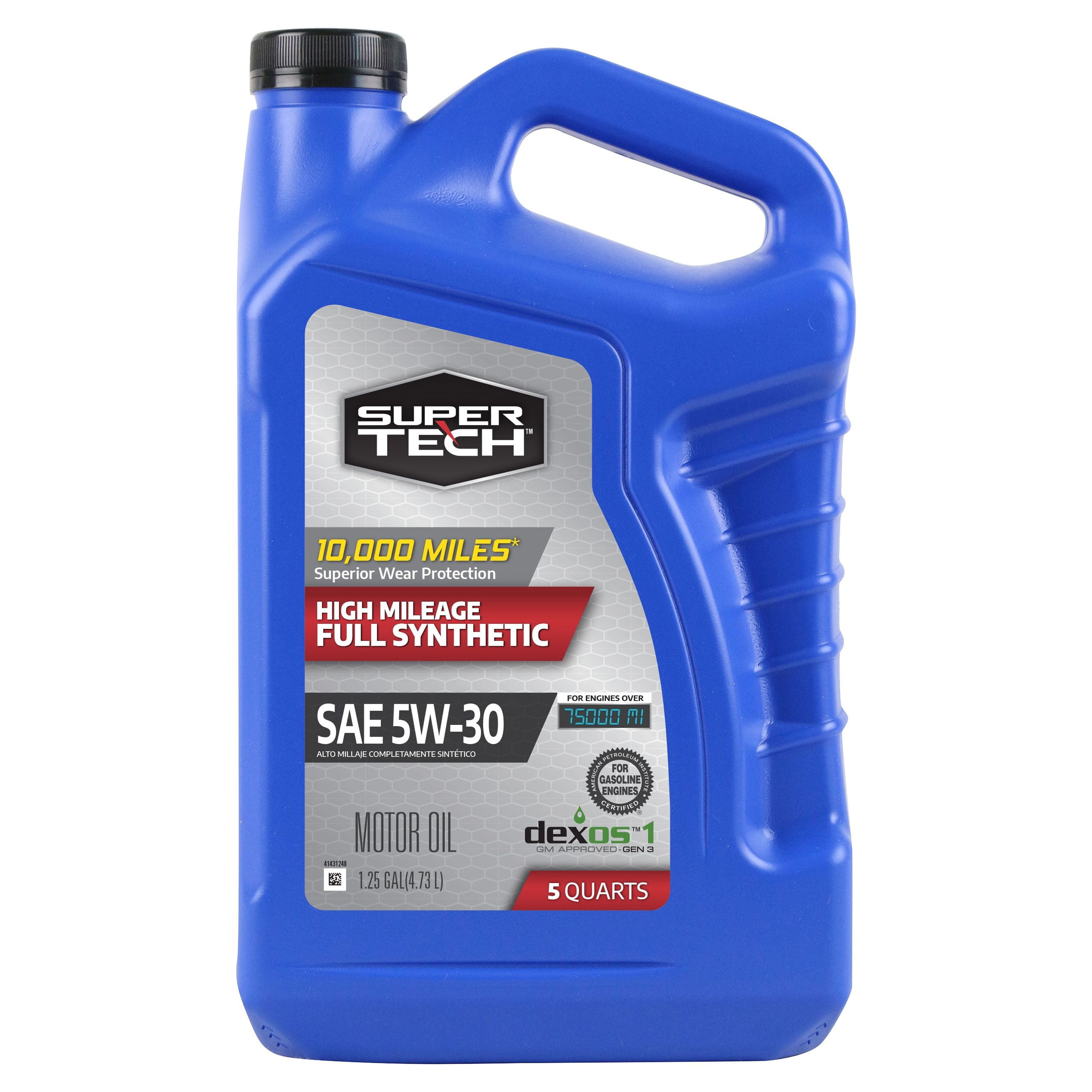 Super Tech High Mileage Full Synthetic SAE 5W-30 Motor Oil, 5