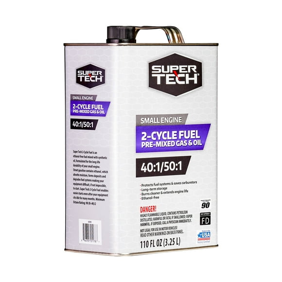 Super Tech Multi-Mix 40:1/50:1 2-Cycle Premixed Small Engine Fuel 110 oz container