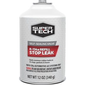 Super Tech R-134a A/C Refrigerant Refill with Stop Leak, 12oz
