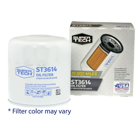 Super Tech  ST3614, 10K mile Spin-on Replacement Oil Filter for select Ford Vehicles