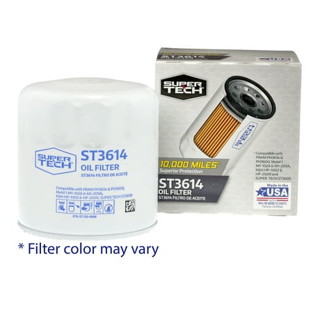Super Tech ST3614, 10K mile Spin-on Replacement Oil Filter for select Ford Vehicles
