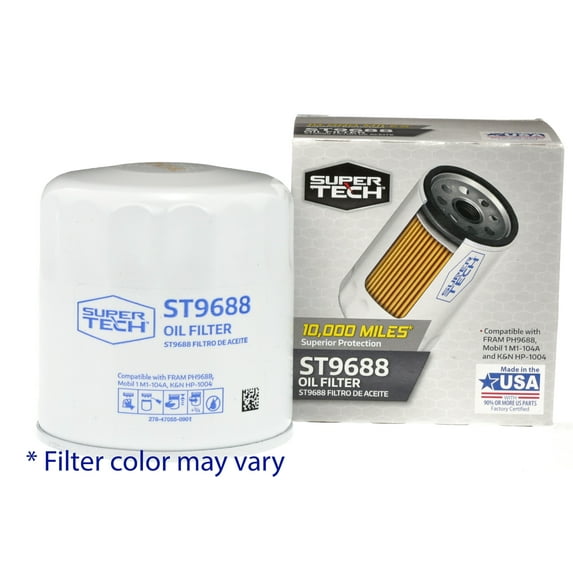 Super Tech ST9688 10K mile Spin-on Motor Oil Filter for Honda, Hyundai, Isuzu, Kia and Mitsubishi