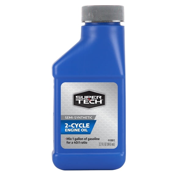 Super Tech Semi Synthetic 2 Cycle Lubricating Oil for Lawn Mowers, Motorcycles, and Trucks - 3.2 oz