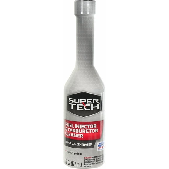 Super Tech Super Concentrated Fuel Injector and Carburetor Cleaner, 6 fl Oz, 1 Count