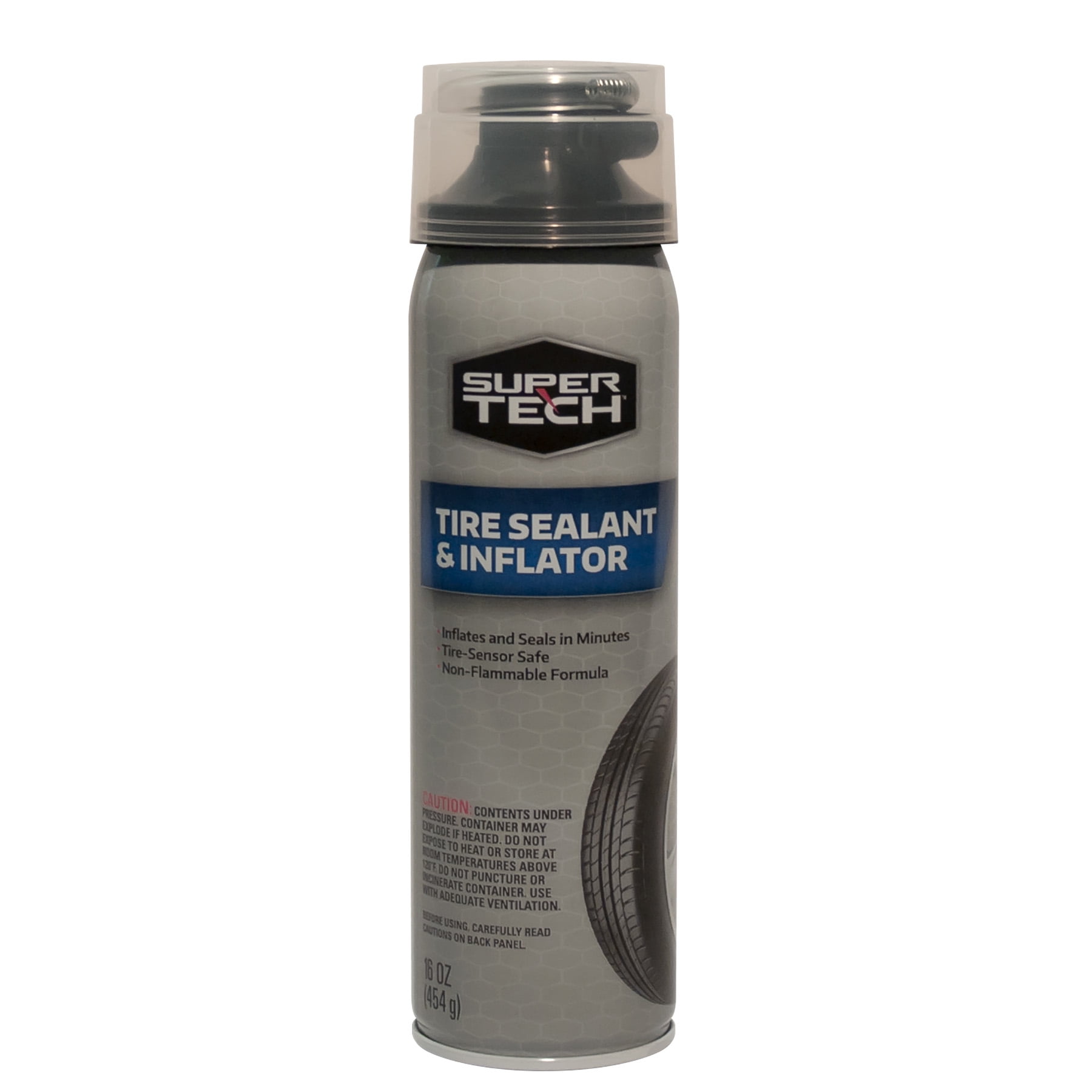 Super Tech Tire Sealant & Inflator w/Coil Hose , 16 oz.