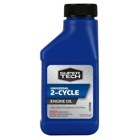 Super Tech Universal 2-Cycle Engine Oil, 2.6 Oz Bottle for High-Performance Engines