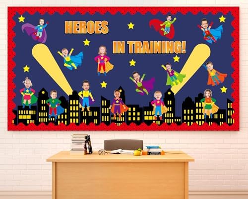 Classroom Decorations Superhero Superhero Bulletin Board Decoration Set ...
