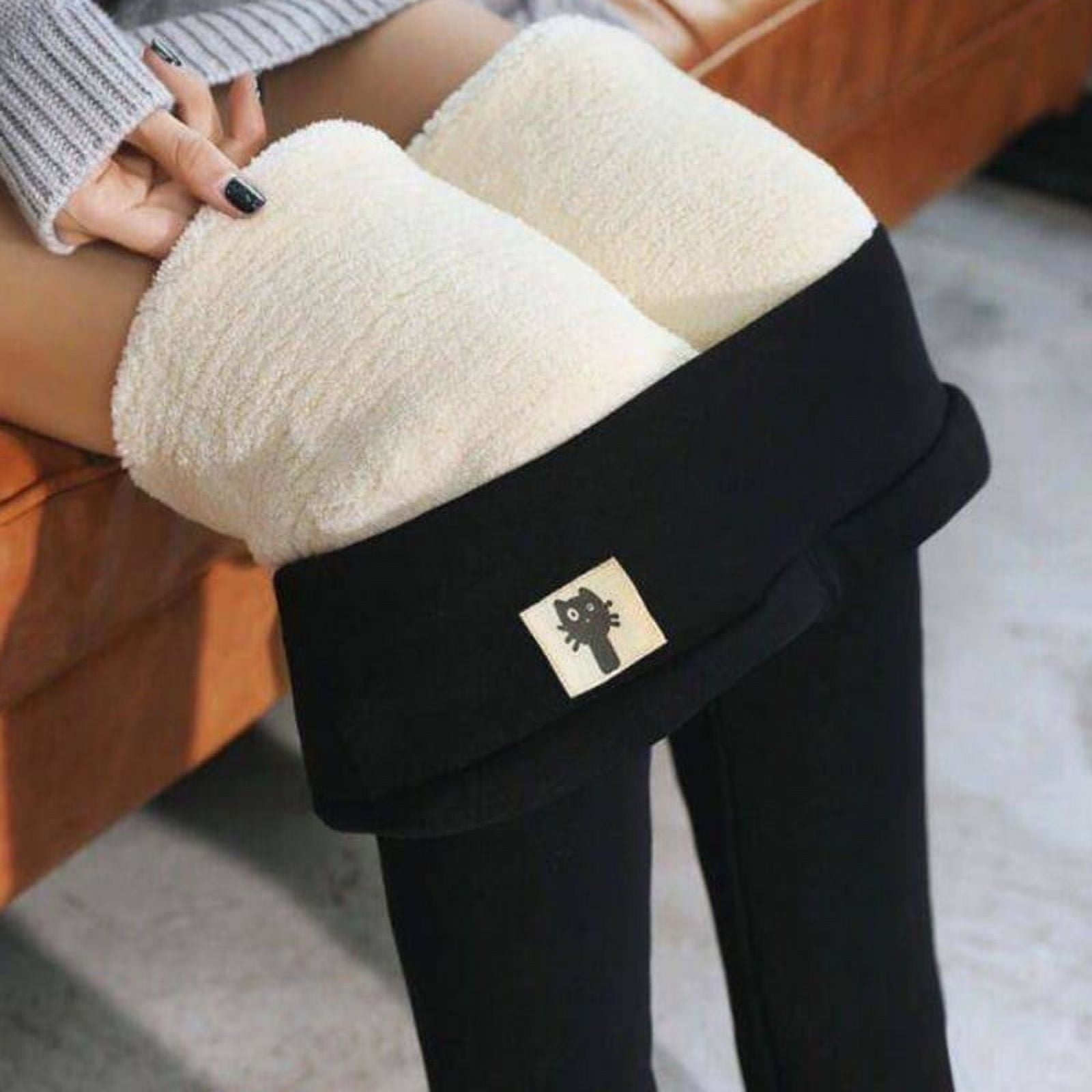 Windproof Warm Elastic Leggings Winter Women Thick Wool Leggings Windproof  Winter Warm Elastic Leggings Pants Fleece Lined Thick Tights