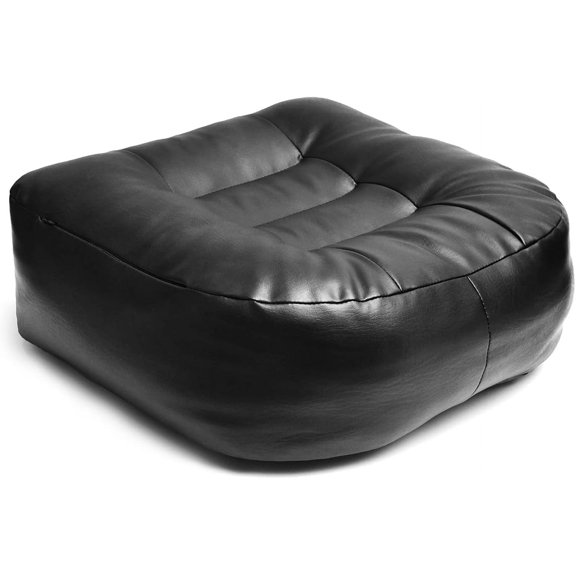 Super Thicken Leather Car Seat Cushion for Adults - Portable Angle Lift Seat Pad with Breathable Cover, Handle, and Buckle - Ideal for Trucks, SUVs, and Office Chairs(Black)