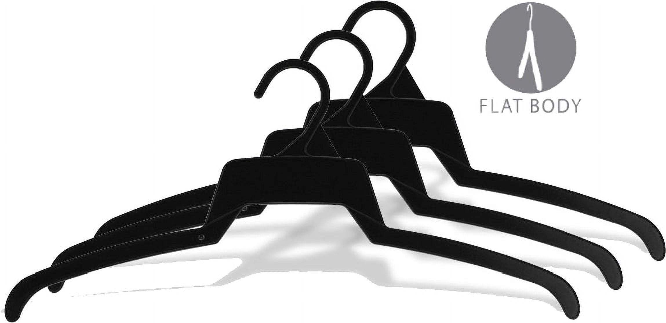 Super Thin Black Plastic Top Hanger, Box of 500, Affordable Space Saving Shirt Hangers by International Hanger