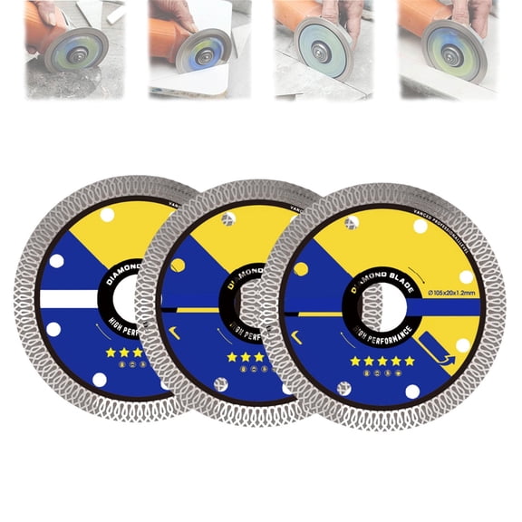 DYJAGYO Ceramic Tile Cutting Discs, Ultra-Thin Diamond Wear-Resistant, 100mm (4 Inch) Angle Grinder Compatible, 2 Pack, 1.2 mm