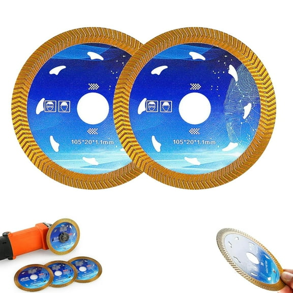 Super Thin Saw Blade for Cutting Porcelain Tiles, 1mm Diamond Saw Blade, 4 in Super Thin Dry Wet DiamondPorcelain Saw Blades, Diamond Chamfered Saw Blades for Cutting Tile Granite Marbles (2PCS)