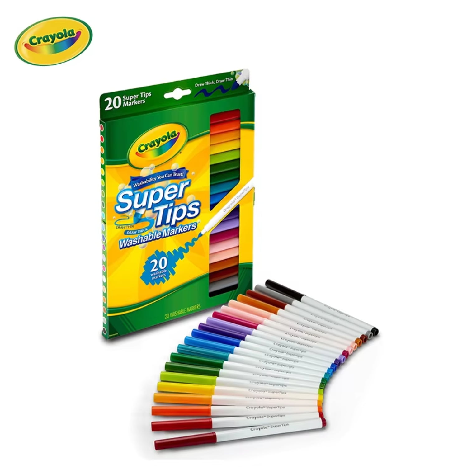 Super Tip Washable Marker Set for Teens 20 Ct School Supplies and Art