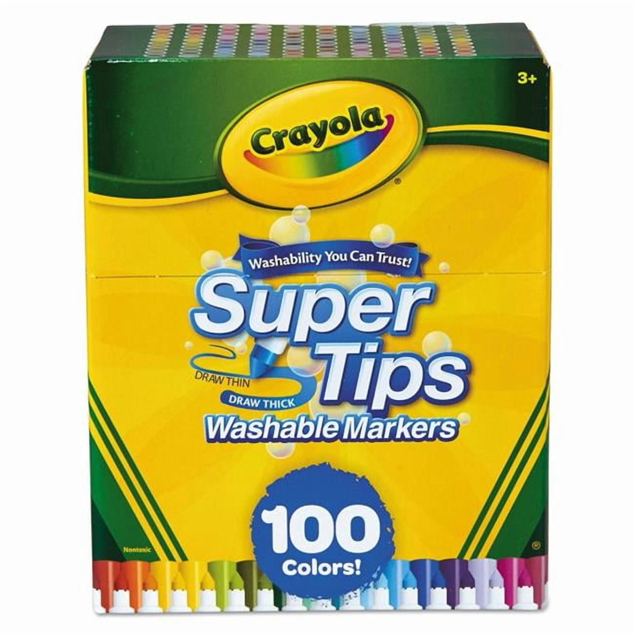 Super Tips Washable Markers - Fine & Broad Bullet Tips - Assorted Color - Set of 100