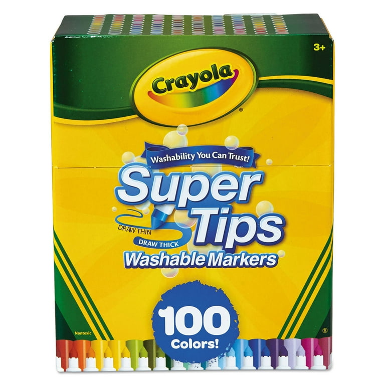 Super Tips Washable Markers, Fine/Broad Bullet Tips, Assorted Colors, 100/Set Super Tips Washable Markers, Fine/Broad Bullet Tips, Assorted Colors, 100/Set