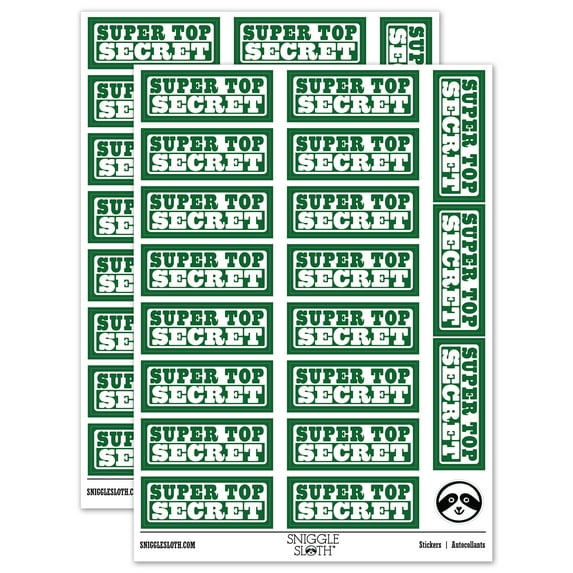 Super Top Secret Sticker Set - Dark Green - Matte Finish - 2.00" Large