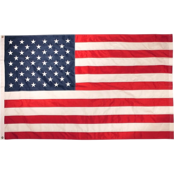 Super Tough 2ft x 3ft Sewn Nylon American Flag (Imported) | All-Weather Outdoor Flag | Embroidered Stars & Sewn Stripes | Heavy Canvas Heading with Brass Grommets | Fade & Fray Resistant