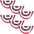 thumbnail image 1 of Super Tough 3’x6’ American Flag Bunting | Polyester Pleated Flag Bunting Printed Stars and Stripes | Weather-Resistant Patriotic Decor | 6 Pack, 1 of 6