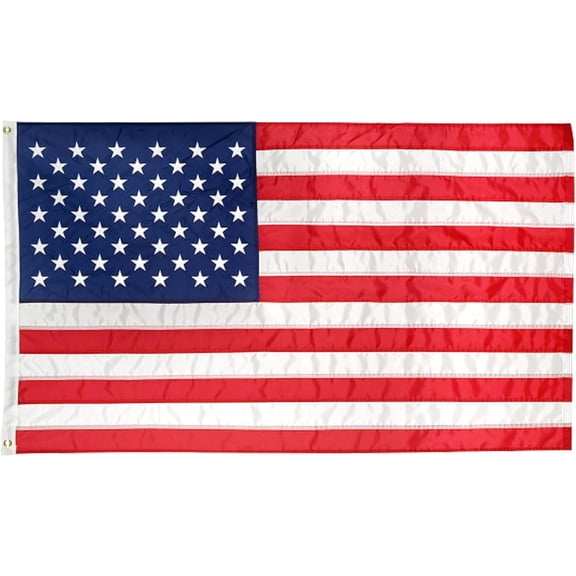 Super Tough 6ft x 10ft Spun Polyester American Flag | Embroidered Stars & Sewn Stripes | Heavy-Duty, Commercial-Grade Material | Canvas Header & Grommets | Made in the USA | Wind-Resistant Flag