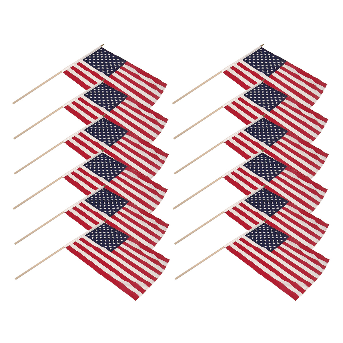 Super Tough Outdoor US Flag 18x12 inches, Polyester 24" Spike Tip
