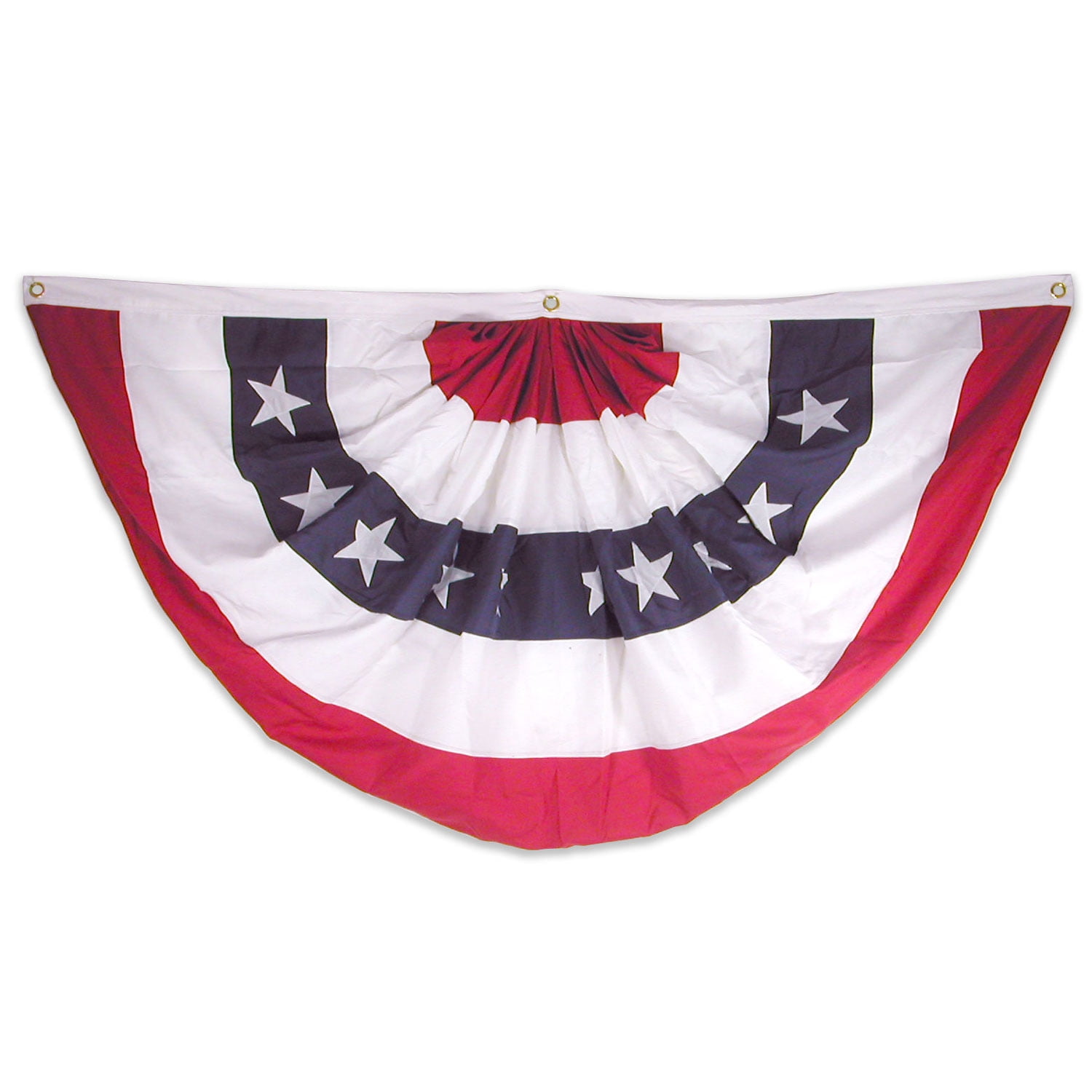 Patriotic Red White and Blue Nylon Pleated Fan Banner