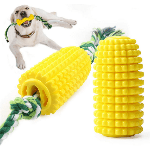 Super Tough Dog Chew Toys for Aggressive Chewers, Indestructible Rubber Chew Ball with Squeaker Interactive Dental Toys for Medium Large Breed Dogs Puppies Teeth Cleaning