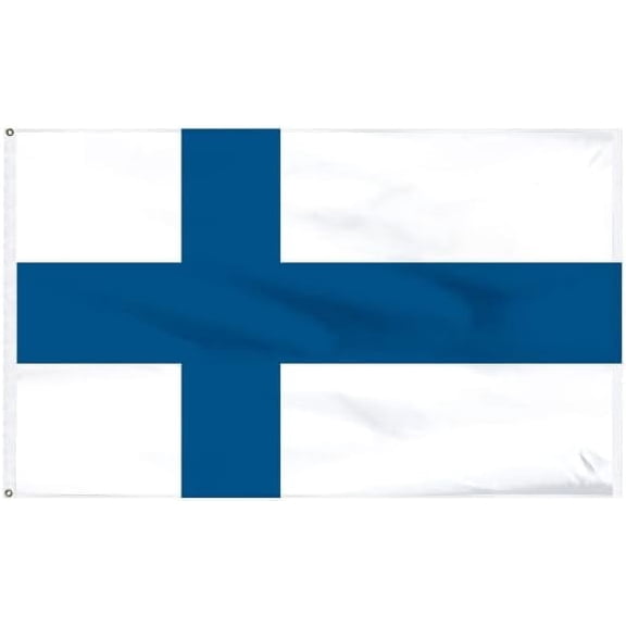 Super Tough Finland Indoor Flag 2ft x 3ft | Made of Heavyweight & Durable Nylon Material | Patriotic Flag Finished with A Pole Hem and Fringe