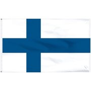 Super Tough Finland Indoor Flag 2ft x 3ft | Made of Heavyweight & Durable Nylon Material | Patriotic Flag Finished with A Pole Hem and Fringe