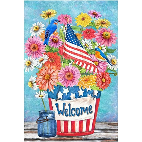 Super Tough Garden Flag 12 x 18 Inch - Patriotic Bouquet | Durable Oxford Polyester | Single-Sided Print | Fade-Resistant & Weather-Resistant | Perfect for Outdoor Summer & Holiday Decor