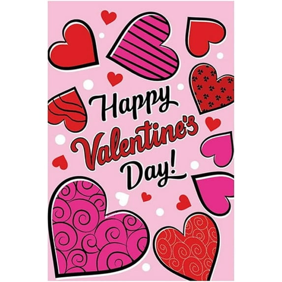 Super Tough Garden Flag 12 x 18 Inch - Valentine Hearts | Durable Oxford Polyester | Vivid Colors | Single-Sided Design | Fade-Resistant | Perfect for Outdoor & Indoor Display | Holiday Decor