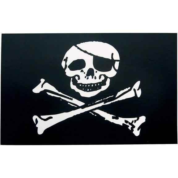 Super Tough Pirate Flag Sticker | Jolly Roger Deca - 3-Pack | Laminated Waterproof Vinyl | UV-Resistant | Non-Permanent Adhesive | Ideal for Trailers, Boats, Motorhomes, Cars, Motorcycles, Trucks
