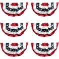 thumbnail image 1 of Super Tough 18in x 36in Pleated Fan | Traditional Bunting - 6-Pack | Heavy-Duty Polyester | Sewn Stripes & Appliquéd Stars | Indoor & Outdoor Patriotic Decoration | Durable & Weather-Resistant, 1 of 7
