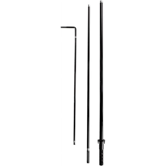 Super Tough Rectangle Flag Carbon Fiberglass Black Pole - 7ft