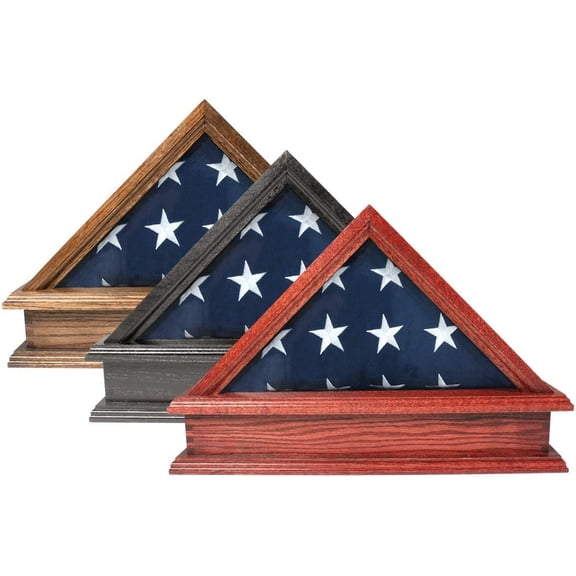 Super Tough US Made Flag Case & Pedestal for 5' x 9.5' Flag - Cherry Finish