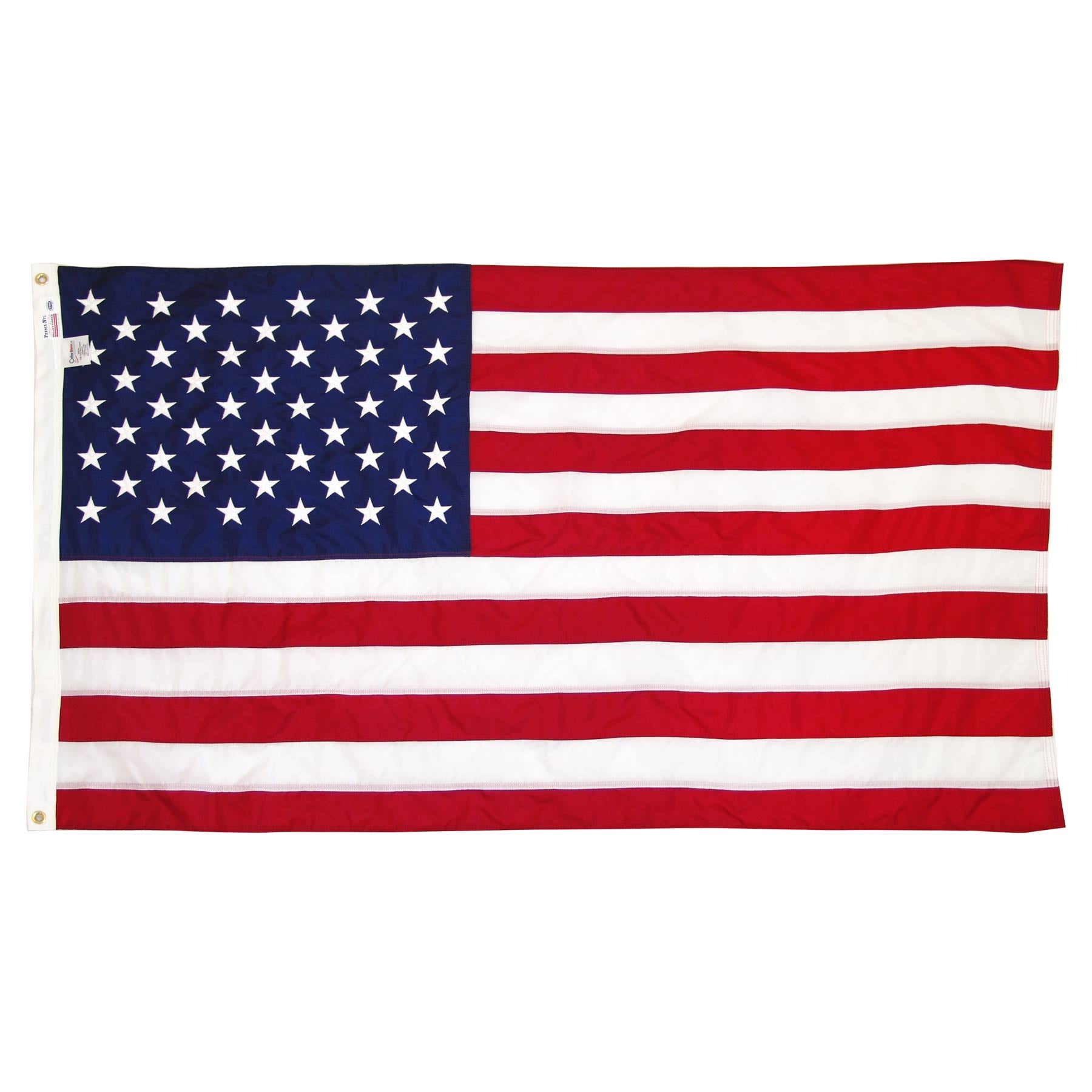 Heavy Duty Nylon American Flag with Embroidered Stars and Brass Grommets, 3ft x 5ft