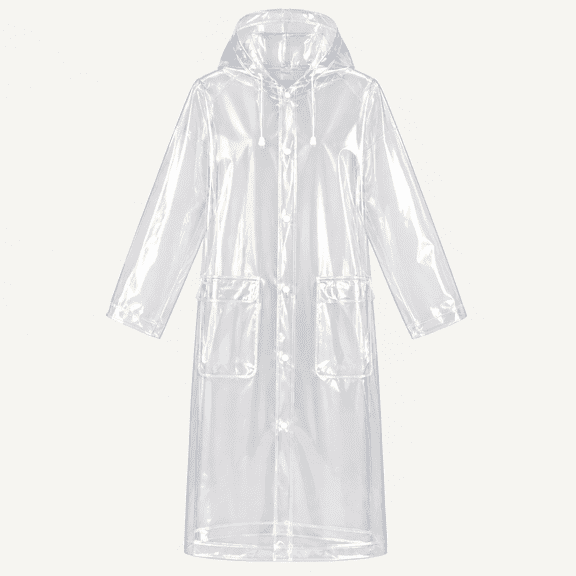 Super Transparent Raincoat for Women Fashion EVA Waterproof Rain Poncho with Hood Drawstring