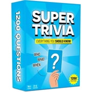 Super Trivia Games for Adults with 1200 Questions - Fun Board Game with Trivia Cards