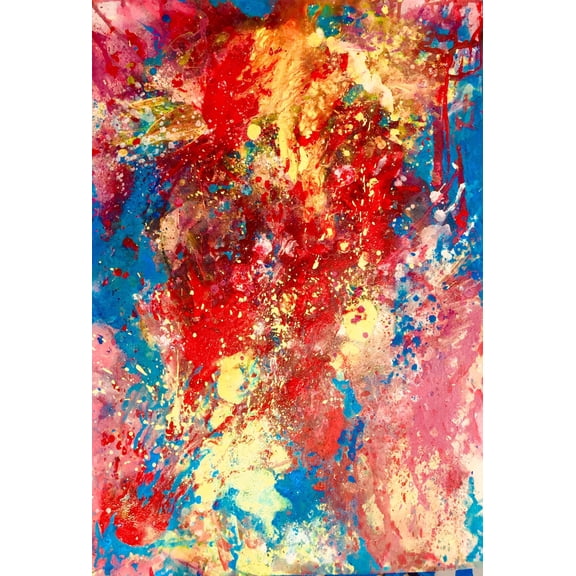 Super Tuesday, Abstract Wall Art Framed Canvas Painting for Modern Home Decor