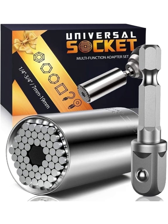Super Universal Socket Tools Gifts for Men,Christmas Stocking Stuffers for Men Socket Set with Power Drill Adapter(7-19mm) for Men Birthday Gifts for Dad Women Husband