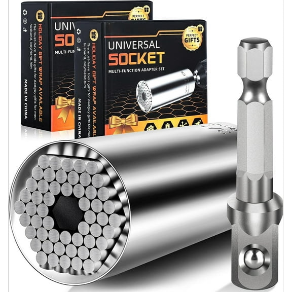 Super Universal Socket Tools Gifts for Mens Christmas Stocking Stuffers for Men Grip Socket Set With Power Drill Adapter Cool Tools Gadgets for Dad Husband Birthday gifts for Women Him