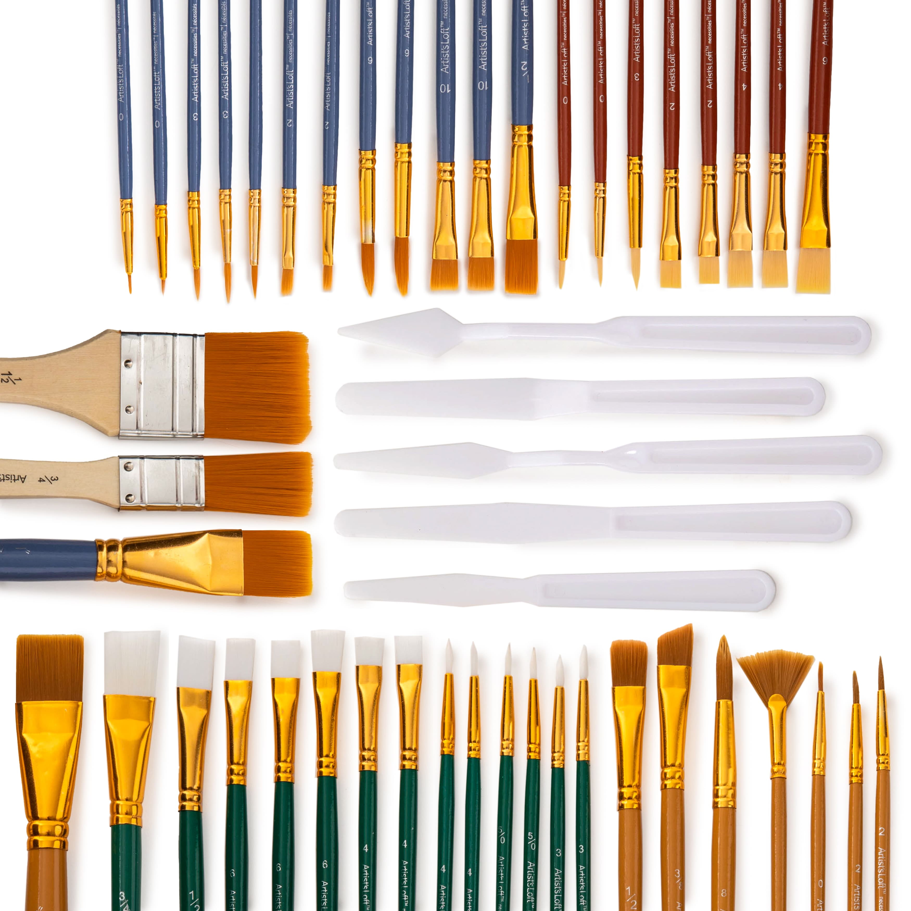 Set of paint brushes or disposable brushes, 5 units sizes: 19, 25