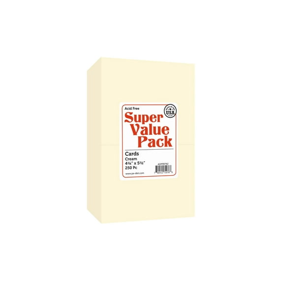 Super Value Card Pack 4.25x5.5 250pc Cream