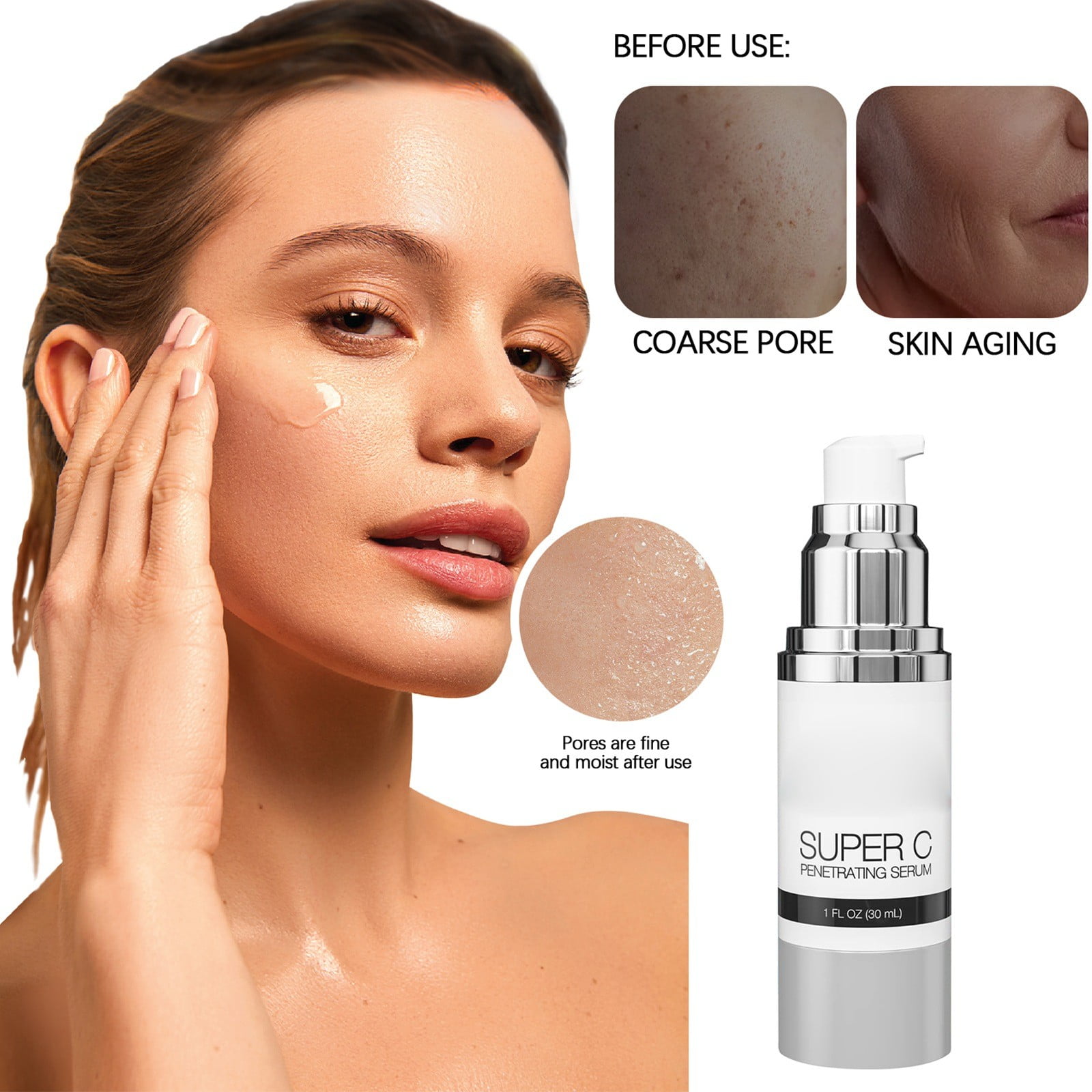 Super Vitamin C Face Serum for Mature Skin AllInOne Hydrating Anti