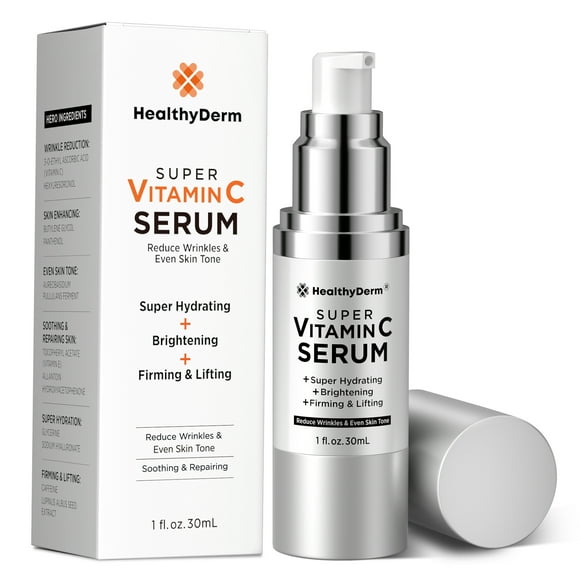 Super Vitamin C Serum for Women Over 70: Niacinamide, Vitamin C, Hyaluronic Acid, Peptides, Vitamin E, Caffeine, Bakuchiol, Hydrating, Lifting, Face Wrinkle & Age Spots Reduction