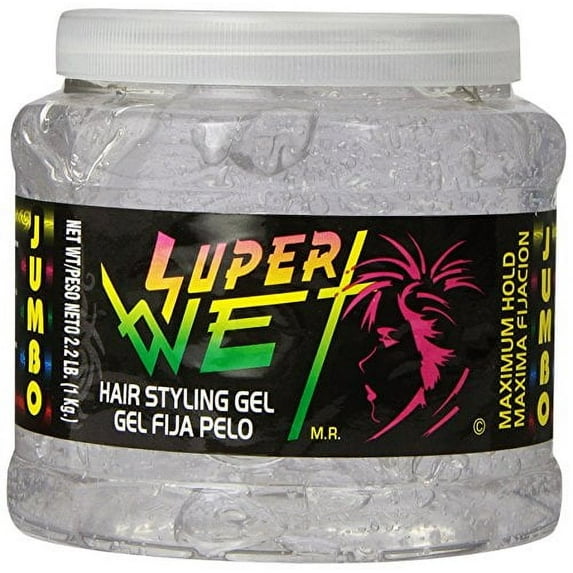 Super Wet Hair Styling Gel Clear Jumbo, 2.2 Lb