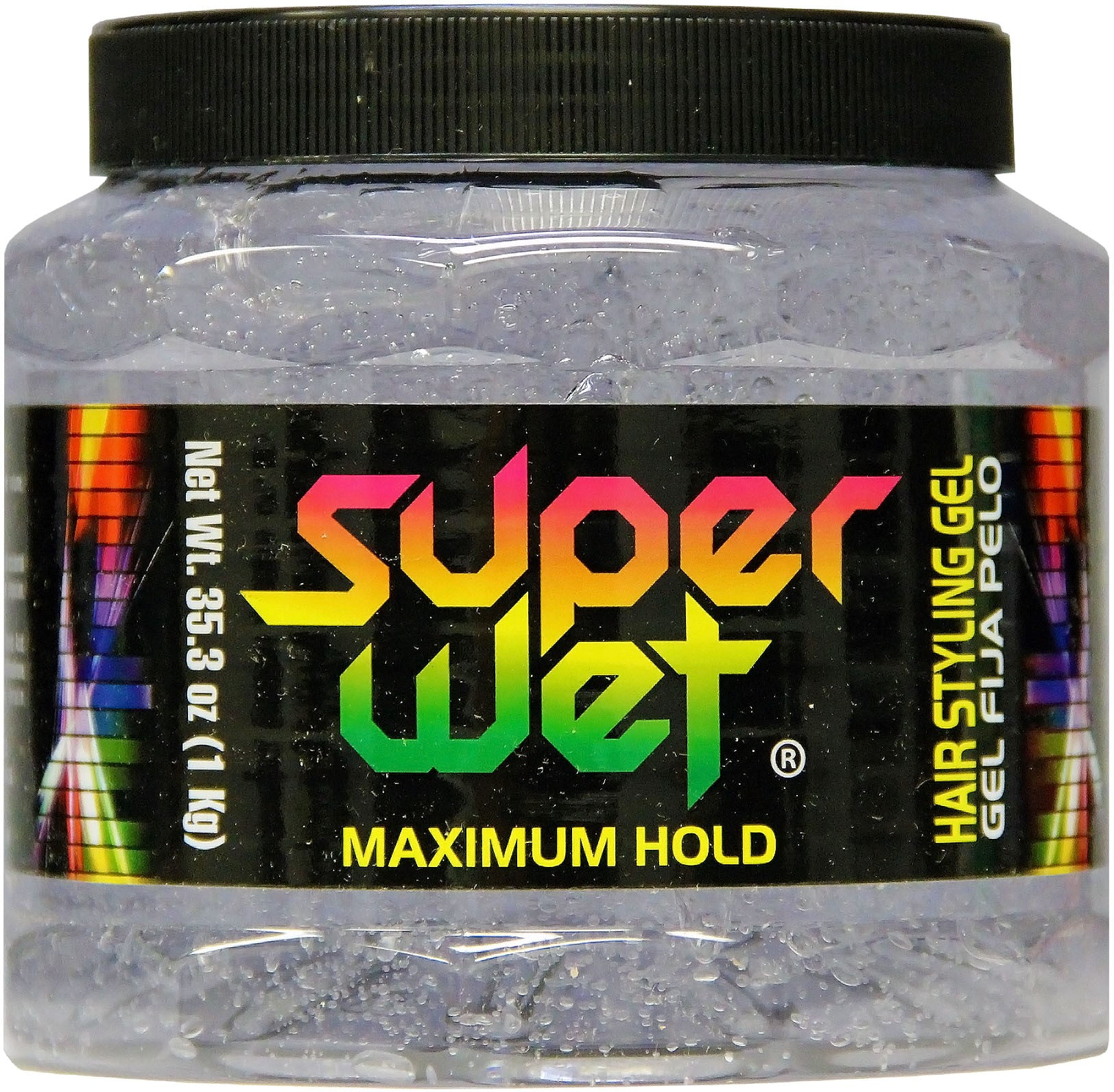 Super Wet Jumbo Hair Styling Gel, Transparent, Maximum Hold 35.30 oz (Pack of 2)