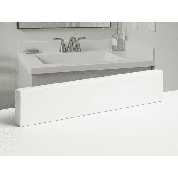 threshold.shop Super White Engineered Marble Vanity Backsplash Sidesplash 4 x 24 x 3/4 in